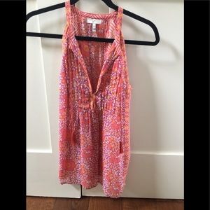 Joie semi sheer floral tank top XS